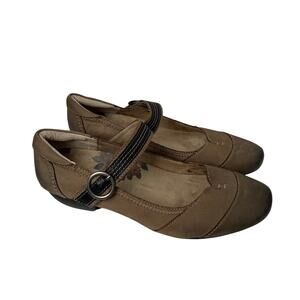 Taos Virtue Mary Jane Shoes Womens Size 8 Brown Leather Adjustable Strap Comfort